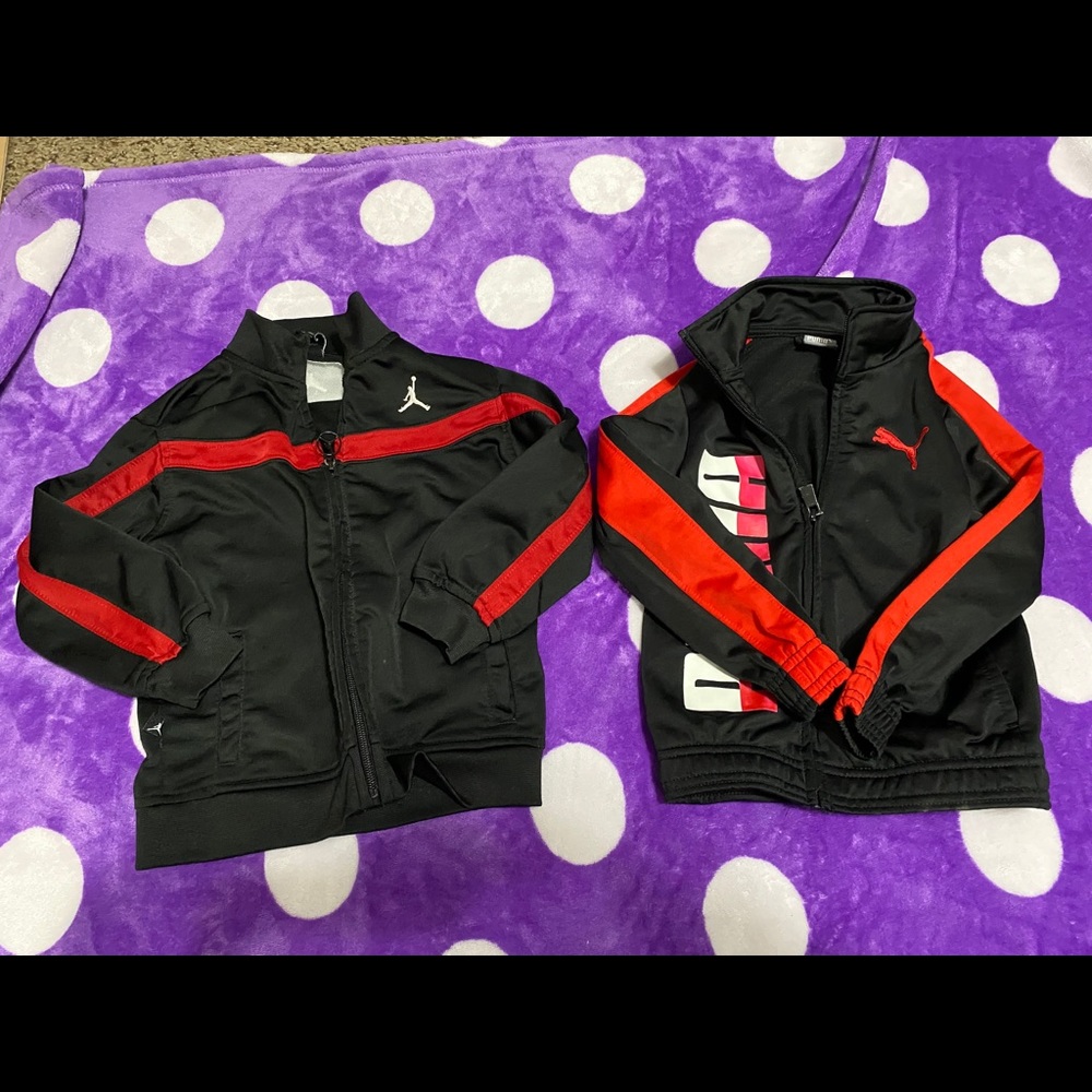 4/$20  4T PUMA/NIKE JACKETS RED AND BLACK
